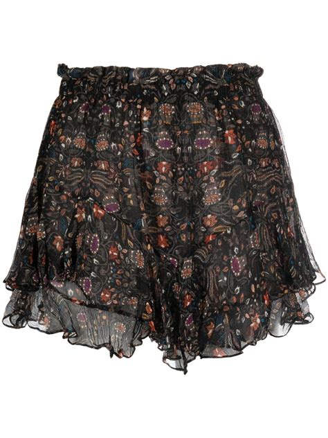 Isabel Marant Floral Print Silk Shorts Farfetch