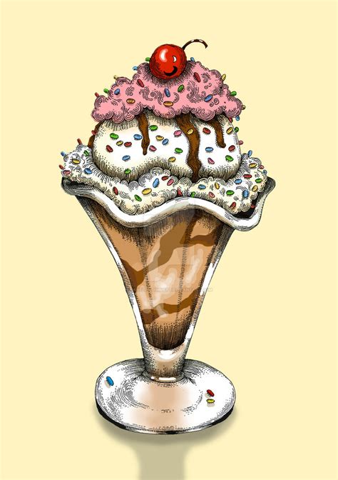 Ice Cream Sundae Drawing at GetDrawings | Free download