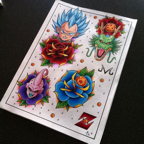 Dragon Ball Z Tattoo Flash Sheet 2 By Hamdoggz On Deviantart