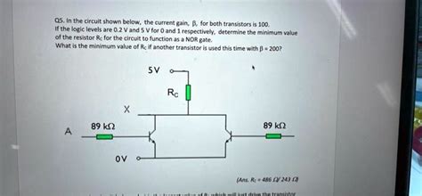 Solved Q In The Circuit Shown Below The Current Gain For Both