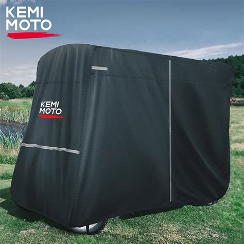 Kemimoto 600d Black Waterproof Heavy Duty Golf Cart Rain Cover Compatible With Ezgo Club Car 2