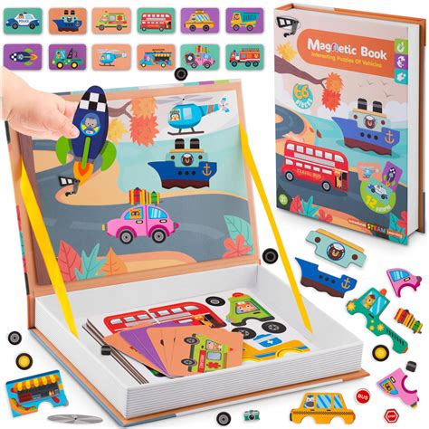 Ricokids Książka magnetyczna edukacyjna pudełko puzzle układanka