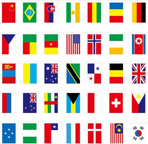 100 International Country Flags Bunting World Flag Banner 100 Different