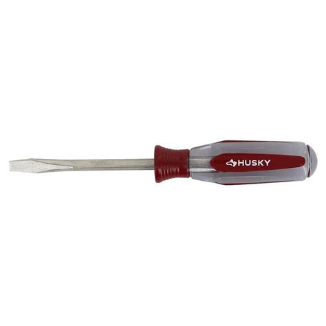 Husky 1 4 In X 4 In Square Shaft Standard Slotted Screwdriver With Butyrate Handle 20117721