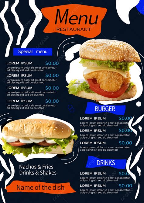 Fast Food Restaurant Menu Template Download On Pngtree