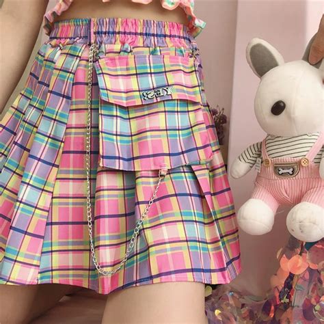 Jupe Jupes Carreaux Harajuku Pour Femmes Mini Jupes Pliss Es Taille