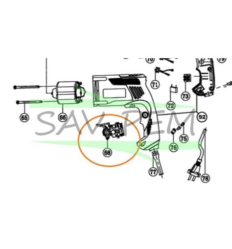 Interrupteur Pour Perceuse RYOBI ERH750V PERFO SDS