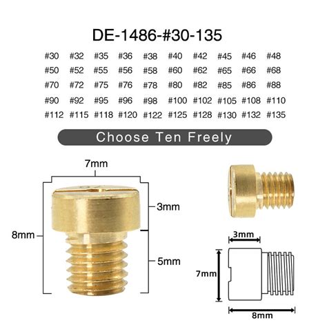 Alconstar Pcs Main Jet Voor Dellorto Carburateur Grandado