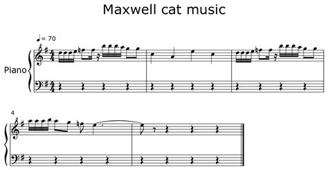 Maxwell Cat Music Sheet Music For Piano