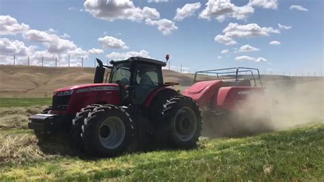 New Massey Ferguson 8737s Pulling Hesston 2270xd Youtube