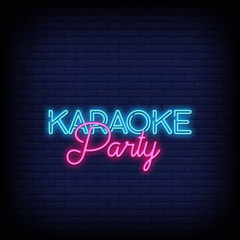 Premium Vector Karaoke Party Neon Signs Style Text