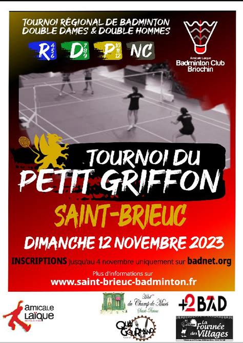 Les tournois du week end Trégor Badminton