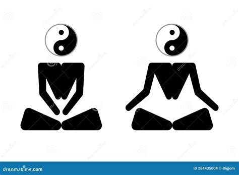 Yin Yang Meditation Or Meditate Flat Vector Icon Yoga Icon For Logo