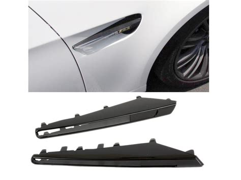 Shiny Gloss Black Side Fender Grille Sidemarker Cover For Bmw E90 E92 E93 M3