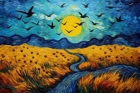 Premium AI Image | Wheatfield with Crows Stunning Van Gogh Art ...