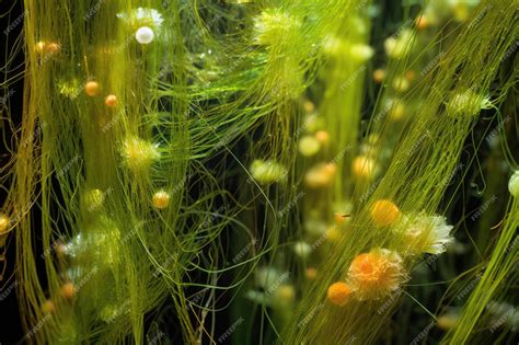 Premium Ai Image Microplastics Entangled In Algae Strands Created With Generative Ai