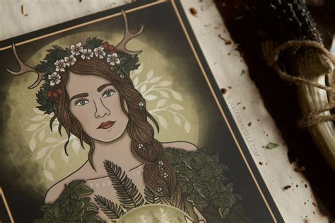 Nemetona A5 Art Print Goddess Pagan Art Celtic Horned Etsy