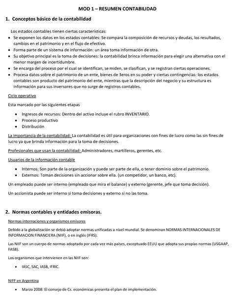 Resumen Contabilidad MOD 1 Y 2 MOD 1 RESUMEN CONTABILIDAD 1