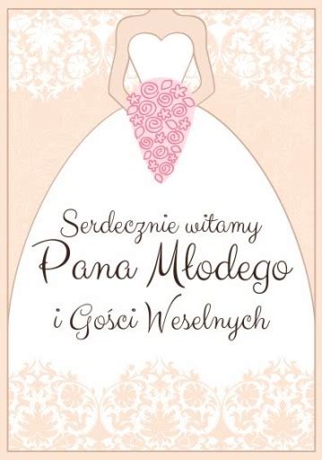 Plakat Witamy Pana Młodego i Gości weselnych 10604314962 Allegro pl