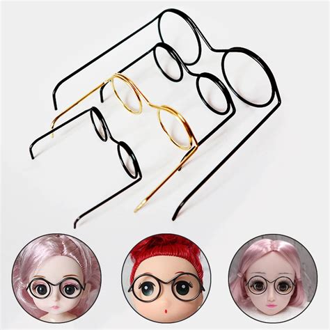 1pcs Small Fashion Cute Dolls Round Glasses Eyewear Mini Toy Eyeglasses Doll Accessories Plush