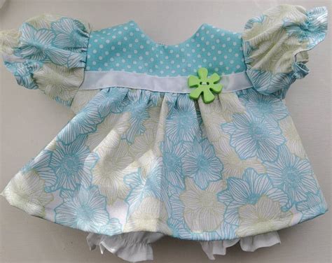 Cabbage Patch Doll Clothes, 16 Inch Size Aqua Blue Floral 2-piece Dress ...