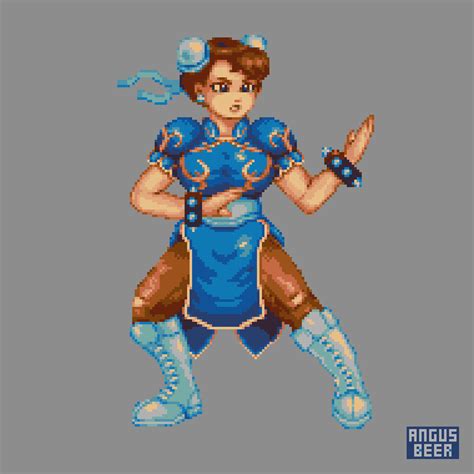 Chun Li Pixel Art By Angusbeer On Newgrounds