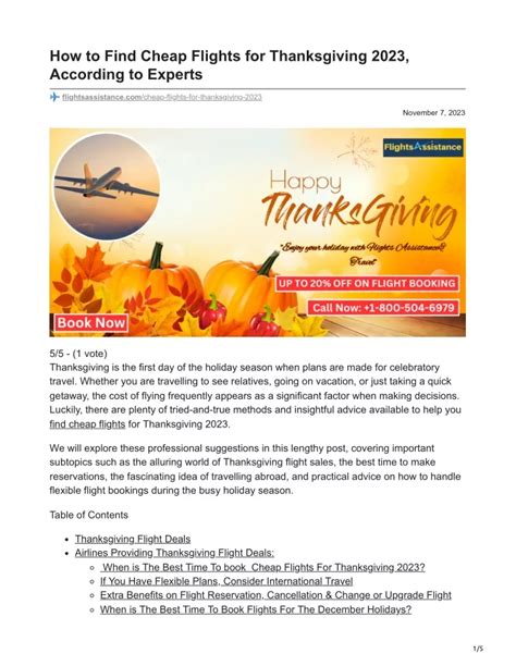 PPT - How to Find Cheap Flights for Thanksgiving 2023, According to Experts PowerPoint ...