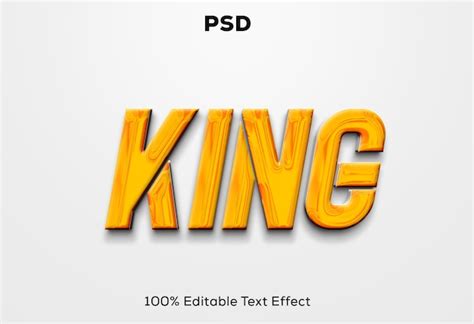 Premium Psd King Chrome 3d Text Effect