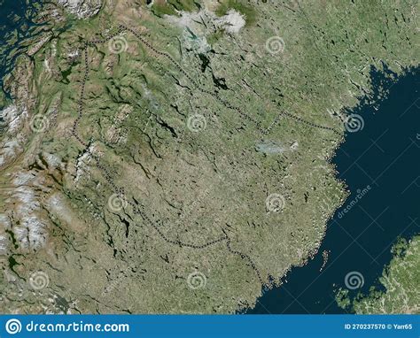 Vasterbotten Sweden High Res Satellite No Legend Stock Illustration