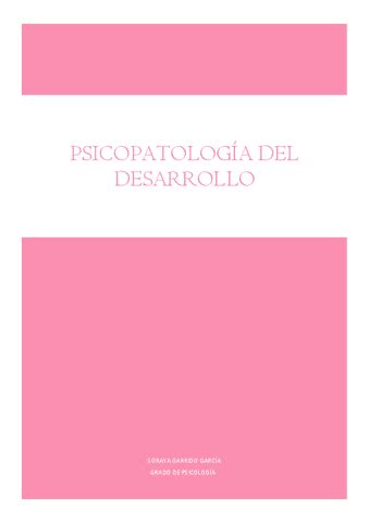 Psicopatologia Del Desarrollo Todos Los Temas Pdf