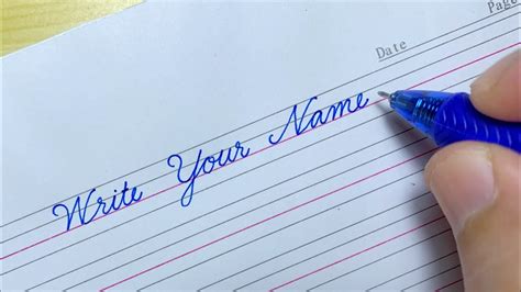 How To Write Your Name In Cursive Writing Youtube