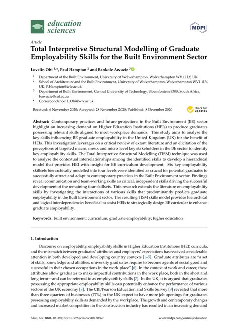 PDF Total Interpretive Structural Modelling Of Graduate Employability