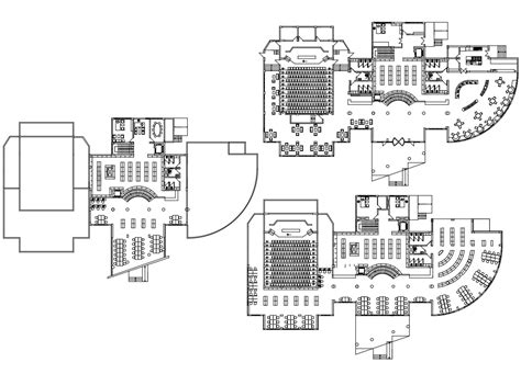 Library Plan Dwg File Cadbull