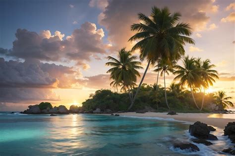 Premium Photo Tropical Bliss At Dawn