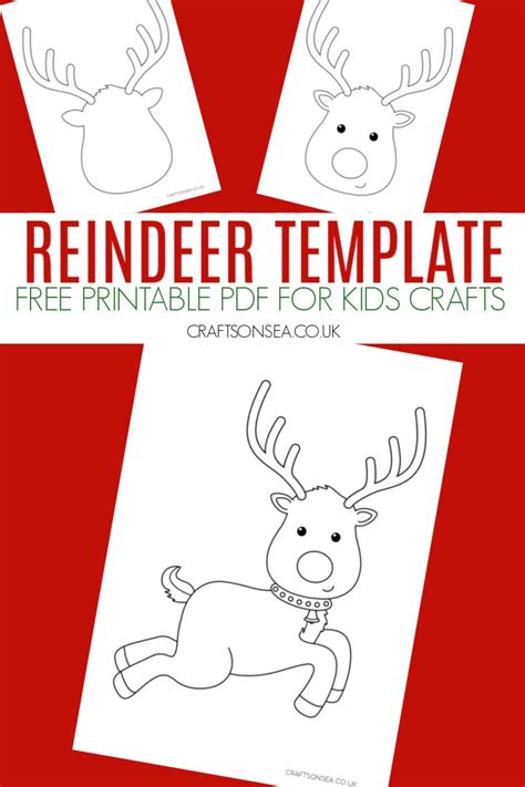 Reindeer Template FREE Printable PDF Crafts On Sea Templates