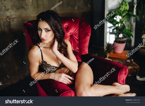 Beautiful Woman Lingerie Showing Long Legs Stock Photo Shutterstock