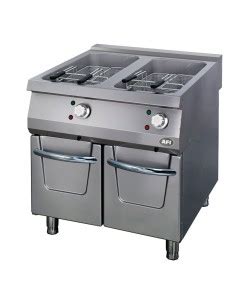 Friteuse Gaz sur coffre 2 portes Capacité 2 cuves 22L P44Kw