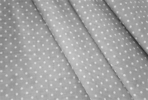 Gray Cotton Fabric With White Polka Dots White Polka Dots On Etsy