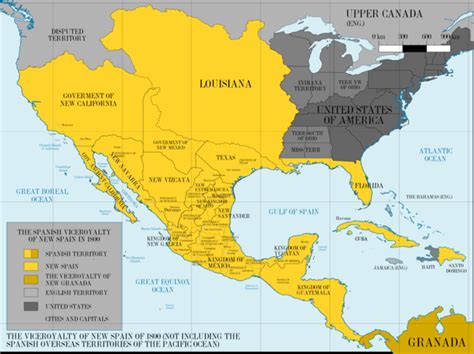 Posesiones De Nueva España En América 1800 Geografia E Historia