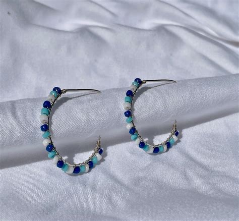 Beaded Hoops Etsy