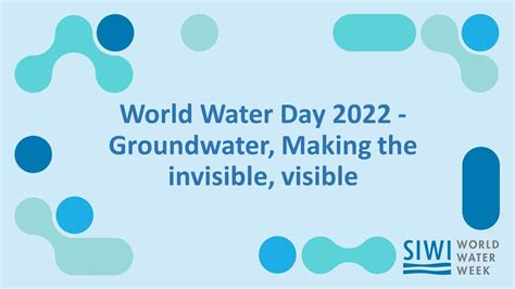 World Water Day 2022 Groundwater Making The Invisible Visible Youtube