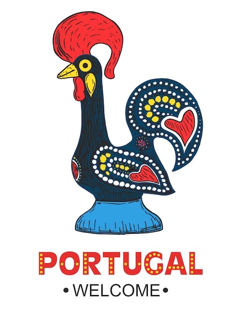 Premium Vector | Portuguese rooster barcelos. rooster symbol of portugal.