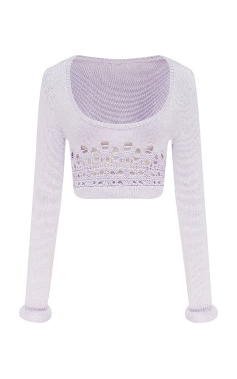 Buy Christopher Esber Crochet Cotton Blend Cropped Top At 70 Off