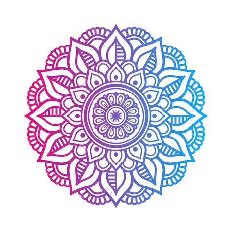 Mandala Degradado Colorido En Estilo Floral Vector Premium