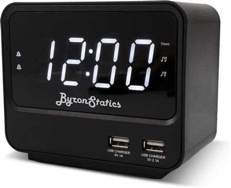 Byronstatics Alarm Clock Fm Radio Radios Alarm Clock Bedside Mains Powered With Battery Backup