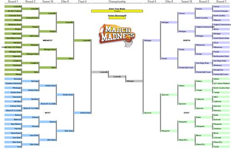 Excel Bracket Template