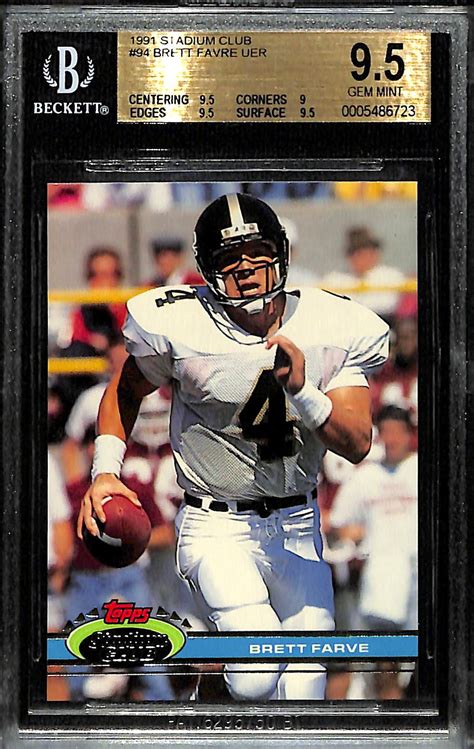 Lot Detail Topps Stadium Club Brett Favre Rookie Card Graded