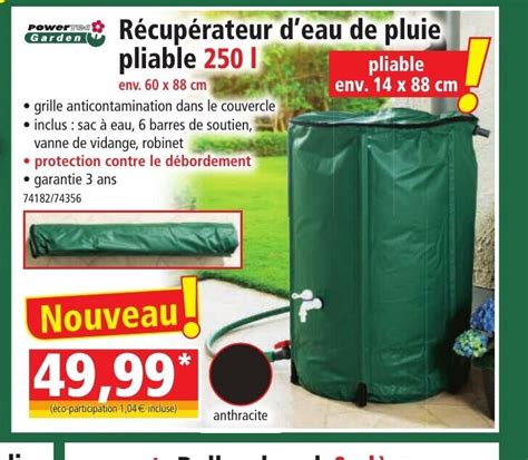 Promo Récupérateur D Eau De Pluie Pliable 250 L chez Norma