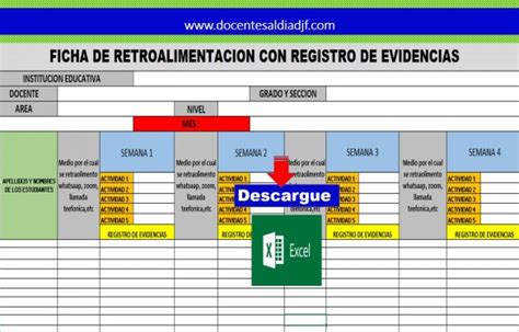 Ficha De Retroalimentaci N Con Registro De Evidencias Docentes Al Dia Djf