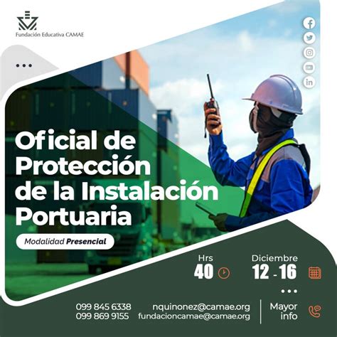 oficial de protección de la instalación portuaria capacitaciones camae
